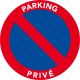 Autocollants interdiction de stationner. Parking privé.