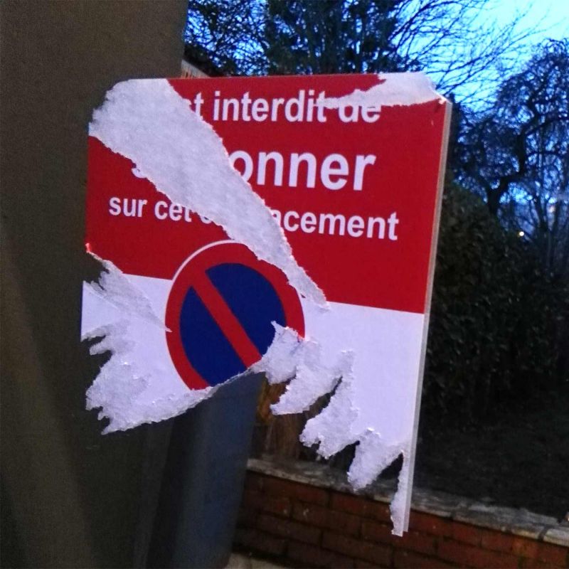 6 autocollants Stationner ici c'est interdit - Stickers interdit