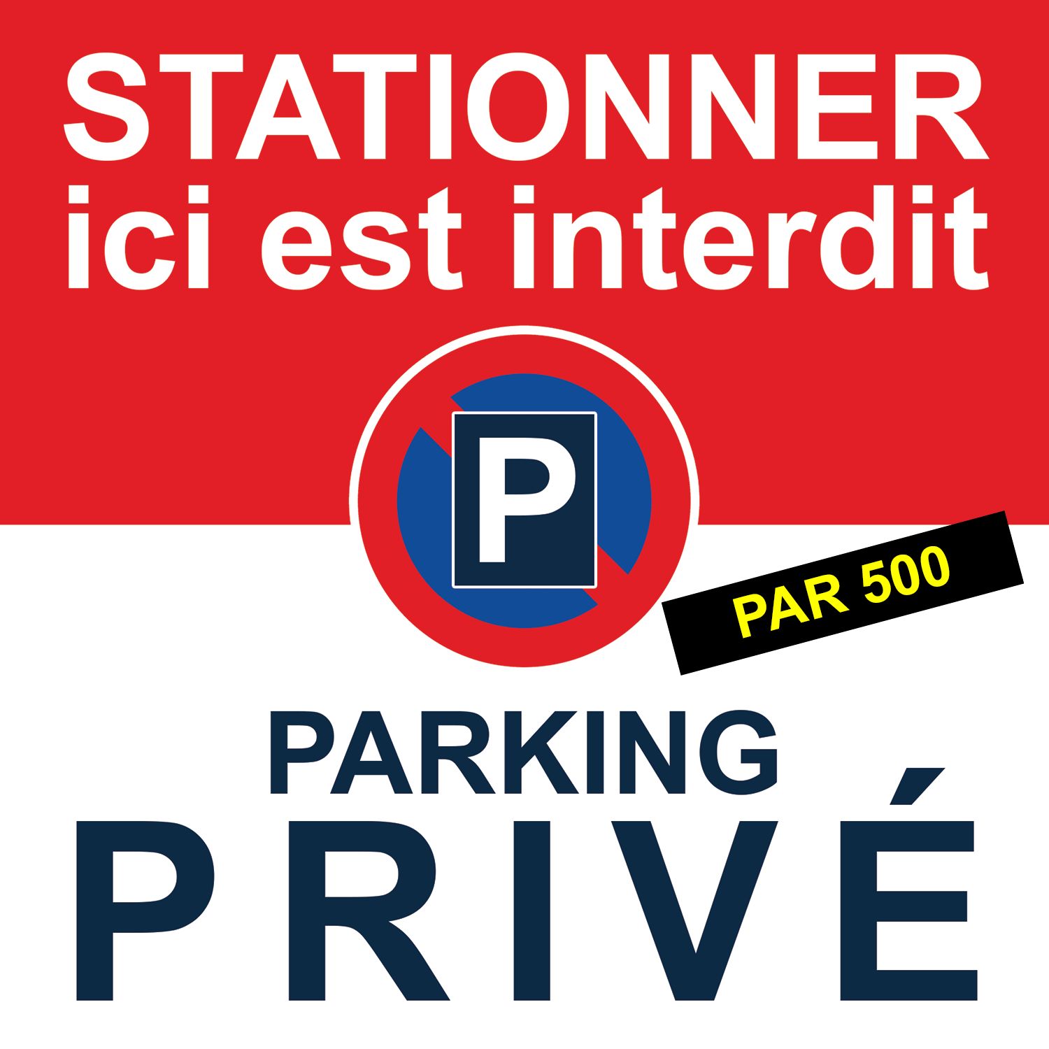 Flyers interdiction de stationner car parking privé