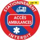 Autocollants stationnement gênant - Accès ambulances - vendus par 10