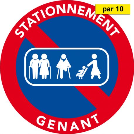 Autocollants stationnement interdit - Passage de personnes - par 10