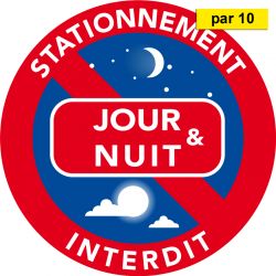 Autocollants stationnement gênant jour et nuit par 10