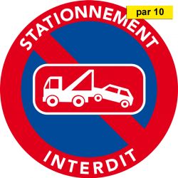 Autocollants mise en fourrière. Vendus par 10
