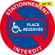 Autocollants place réservée handicapés vendus par 25