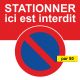 Autocollants défense de stationner. Vendus par 50