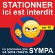 Autocollant "Stationner ici est interdit". Vendus par 10