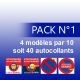 Pack de 4 Modèles d'autocollants par 10 (soit 40 autocollants)