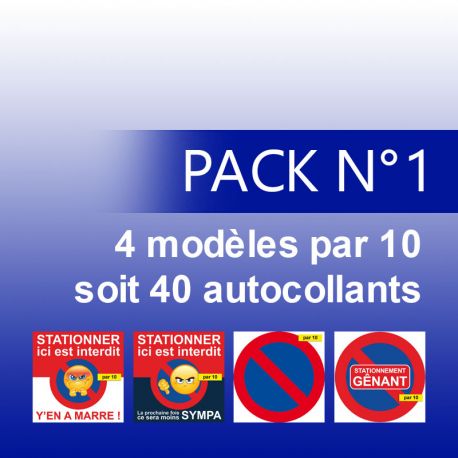 Packs d'autocollants stationnement interdit - 21 x 21cm. Grand format