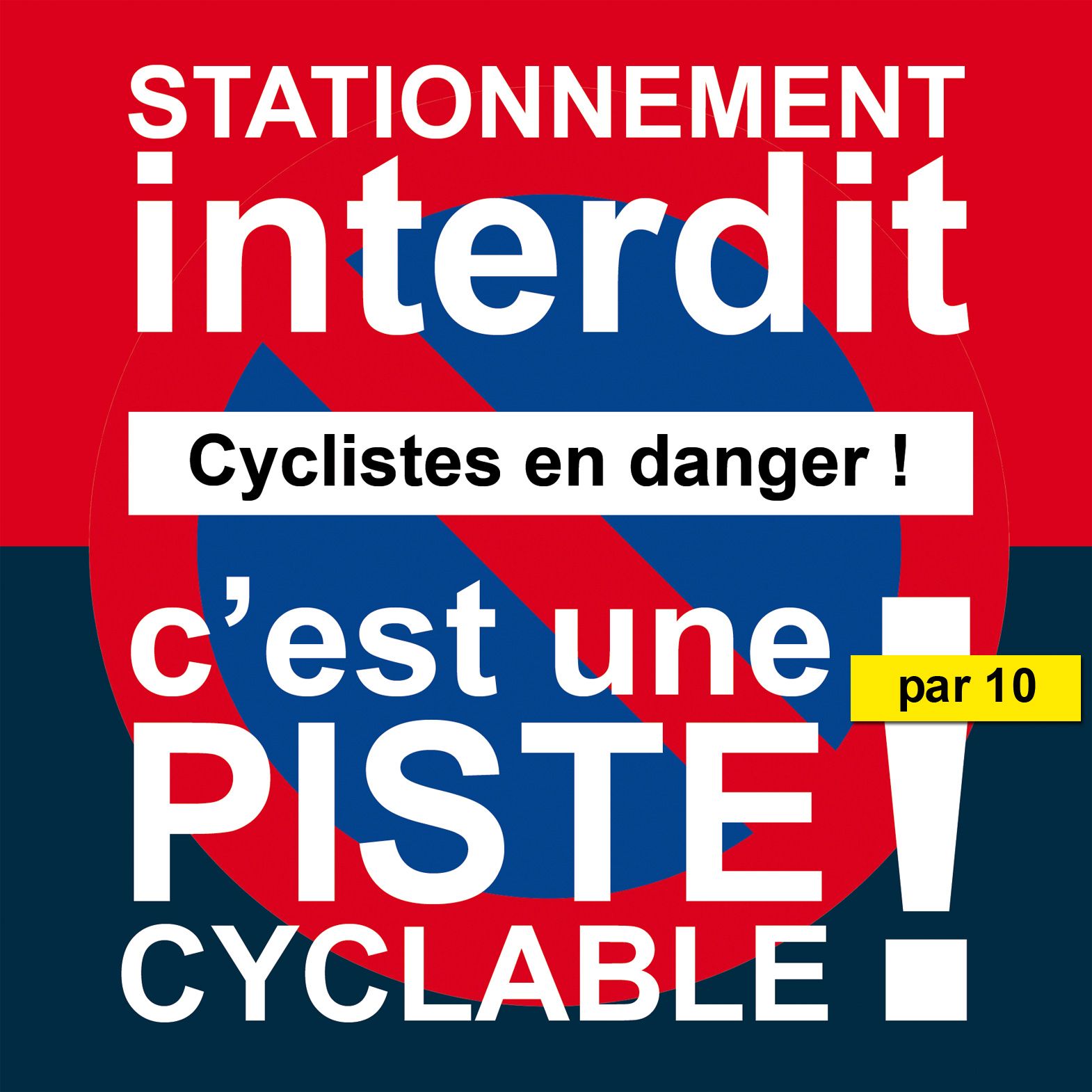 Autocollant "Interdit Aux Vélos" - 5x5 Cm - ISV-01 - Avec Lamination