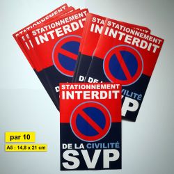 Lot de 18 autocollants de stationnement - Vous êtes mal garé Stickers  dissuasifs à coller sur les vitres des voitures mal garées