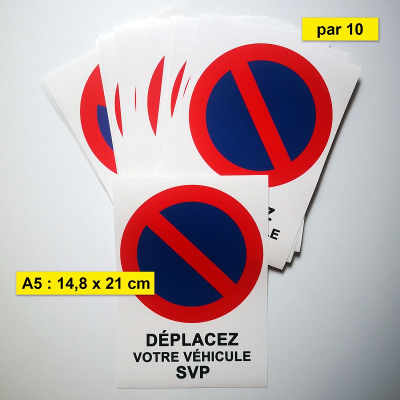 Lot de 40 autocollants de stationnement gênant ou interdit. 4 modèles