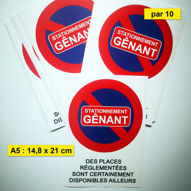 Lot de 40 autocollants de stationnement gênant ou interdit. 4 modèles