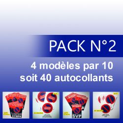 Pack de 4 Modèles d'autocollants par 10 (soit 40 autocollants)