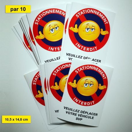 Stickers stationnement interdit vendus par 10