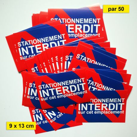 Flyers "Stationnement interdit sur cet emplacement" par 50 ou plus. 9 x 13 cm