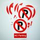 Autocollants stationnement interdit. No Parking. Format A5