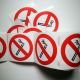 Autocollants interdiction de fumer. 9,8 x 9,8 cm. Vinyle.