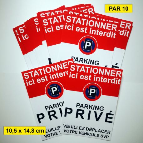 Autocollants stationnement interdit parking privé.