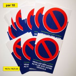 Autocollants interdiction de stationner. Stationnement interdit