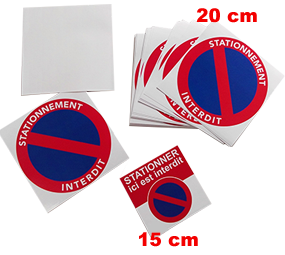 Sticker stationnement interdit grand format