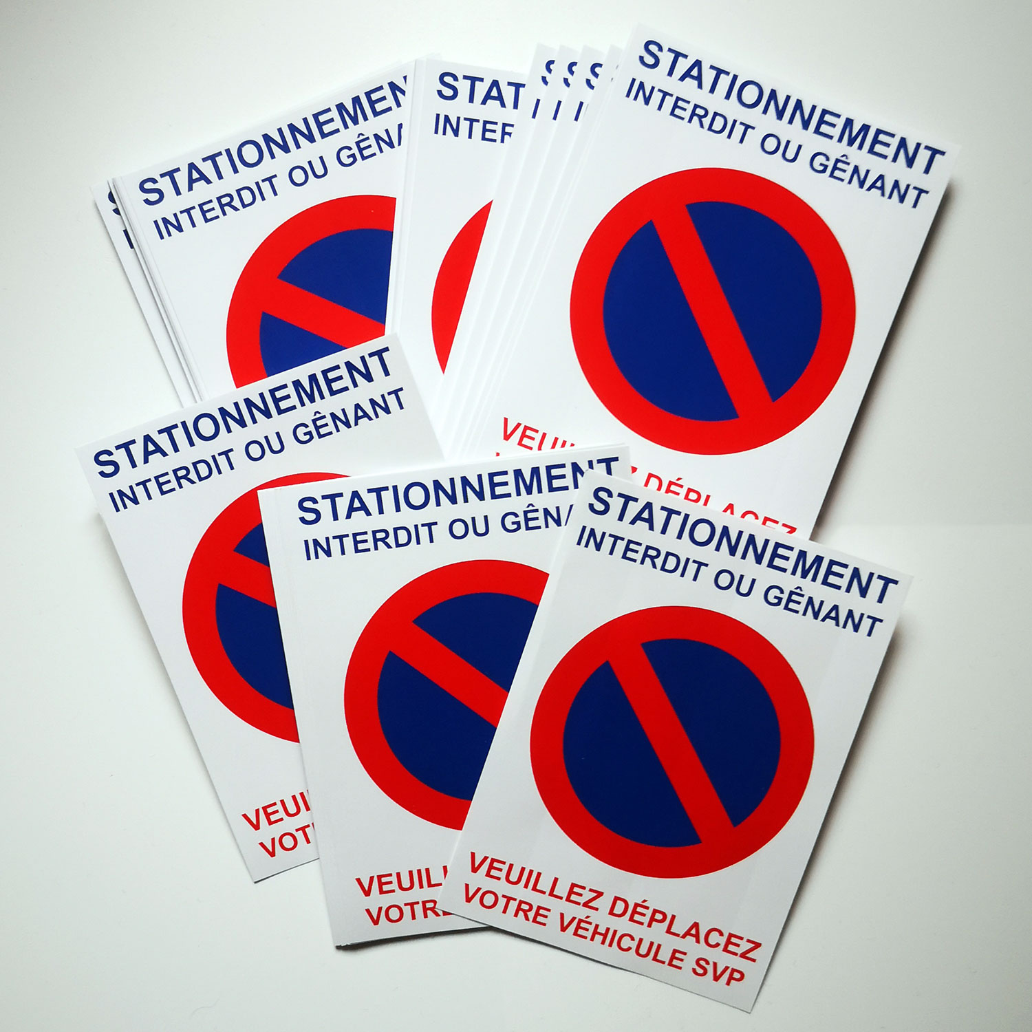autocollants de stationnement interdit ou gênant