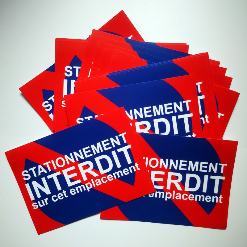 Autocollant stationnement interdit pour vitre