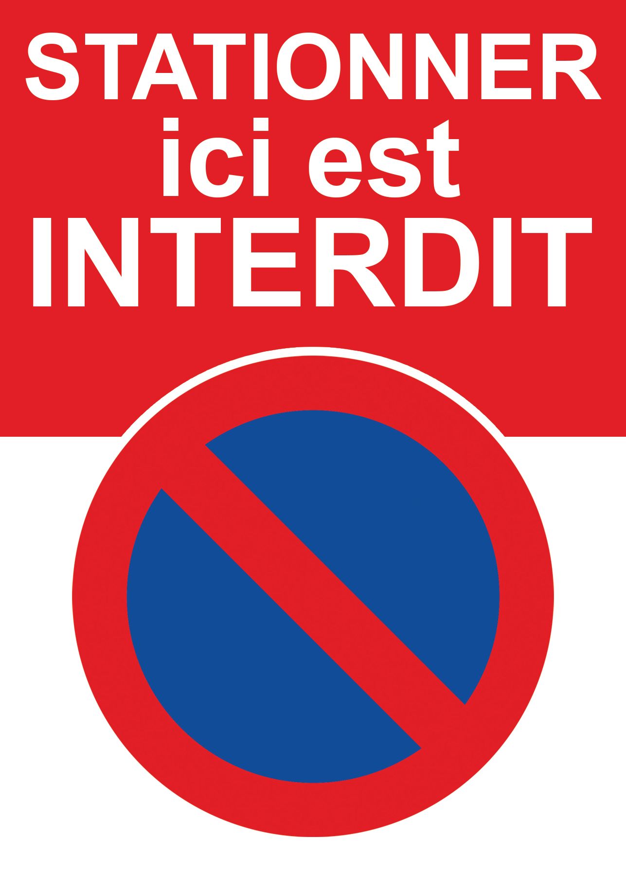 Autocollant "stationner ici est interdit".