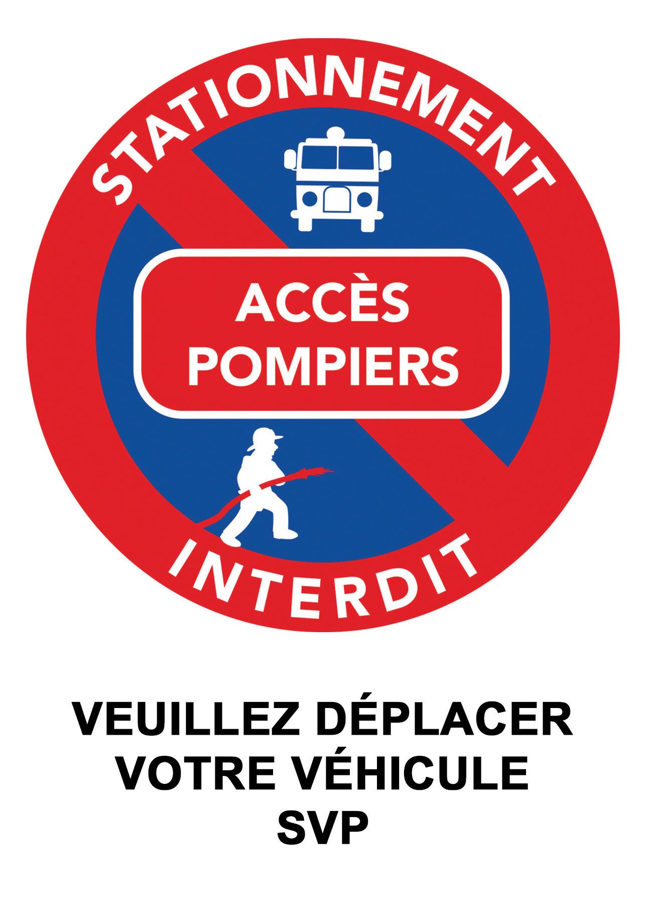 Autocollants interdiction de stationner - Accès pompiers