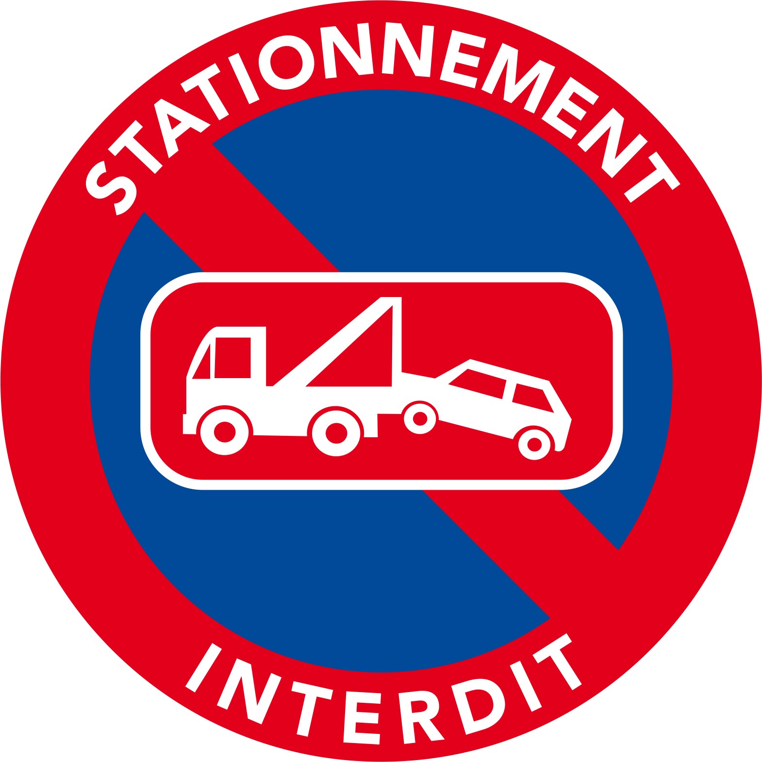 Autocollants interdiction de stationner. Mise en fourrière