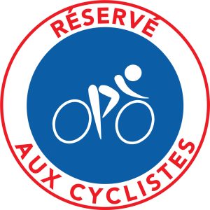 Autocollants Piste Cyclable réservée aux cyclistes - Vendus par 10
