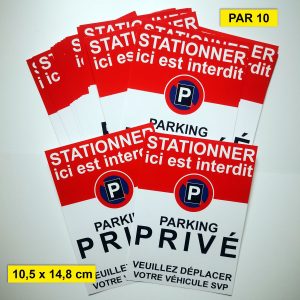 Autocollants stationnement interdit parking privé.