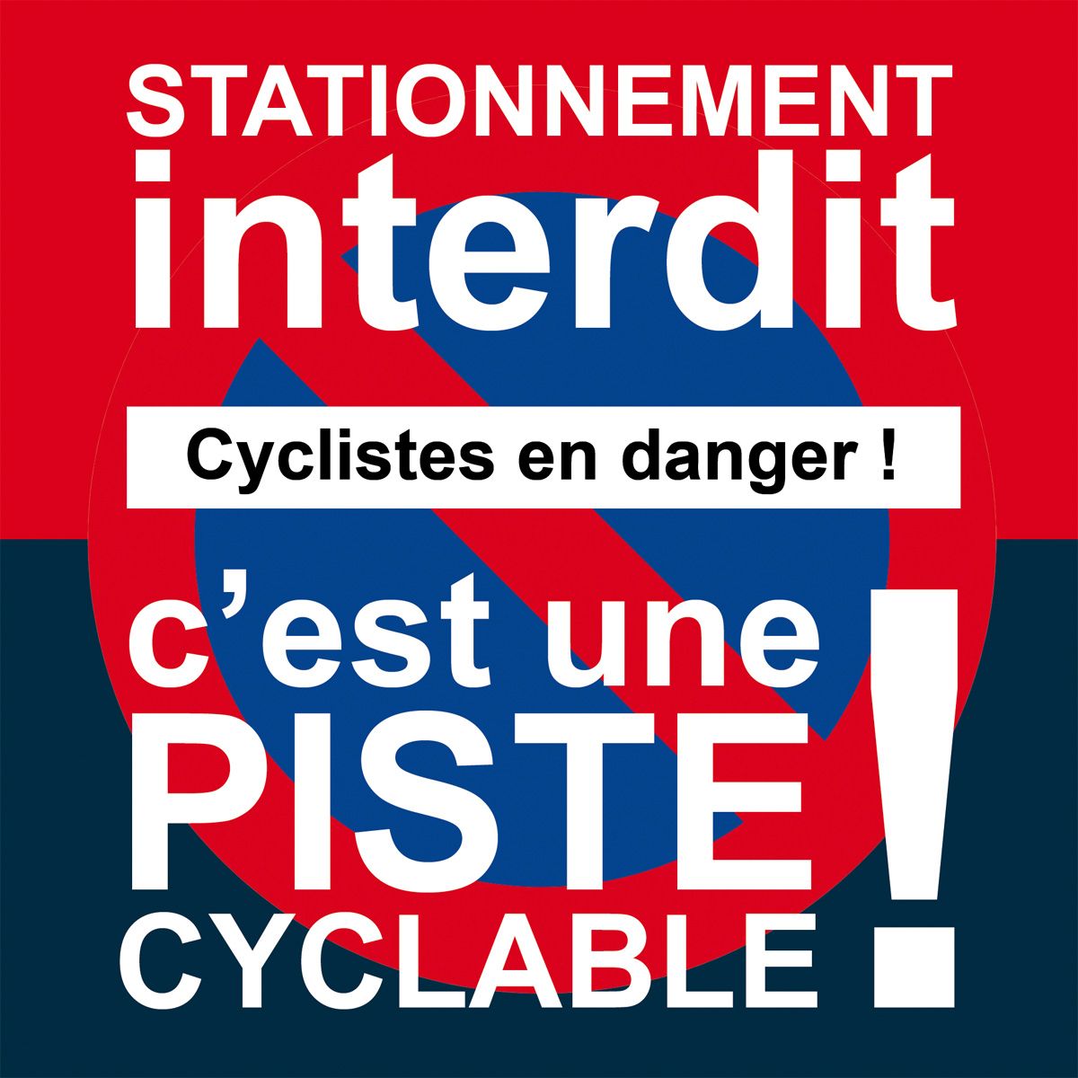 Autocollants stationnement interdit sur piste cyclable