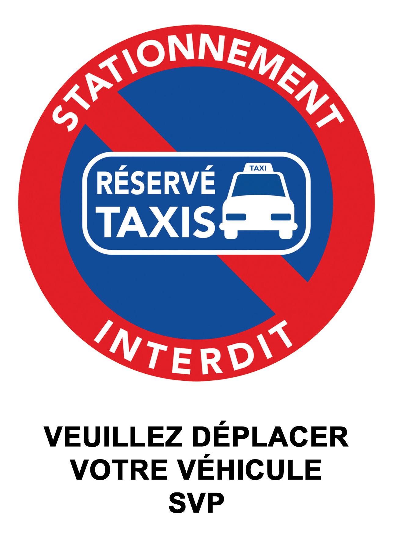 Autocollants stationnement sur place réservée aux taxis vendus par 10