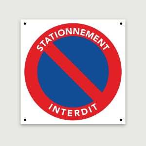 Panneau interdiction de stationner en PVC (25 × 25 cm)