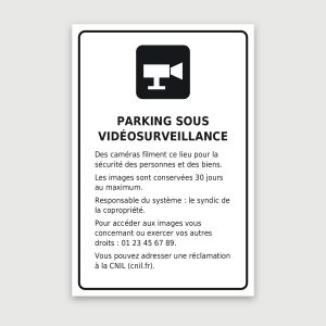 Autocollant vidéosurveillance, aperçu du modèle en 30 × 45 cm