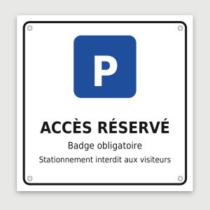 Panneau aluminium badge obligatoire, aperçu du modèle en 30 × 30 cm