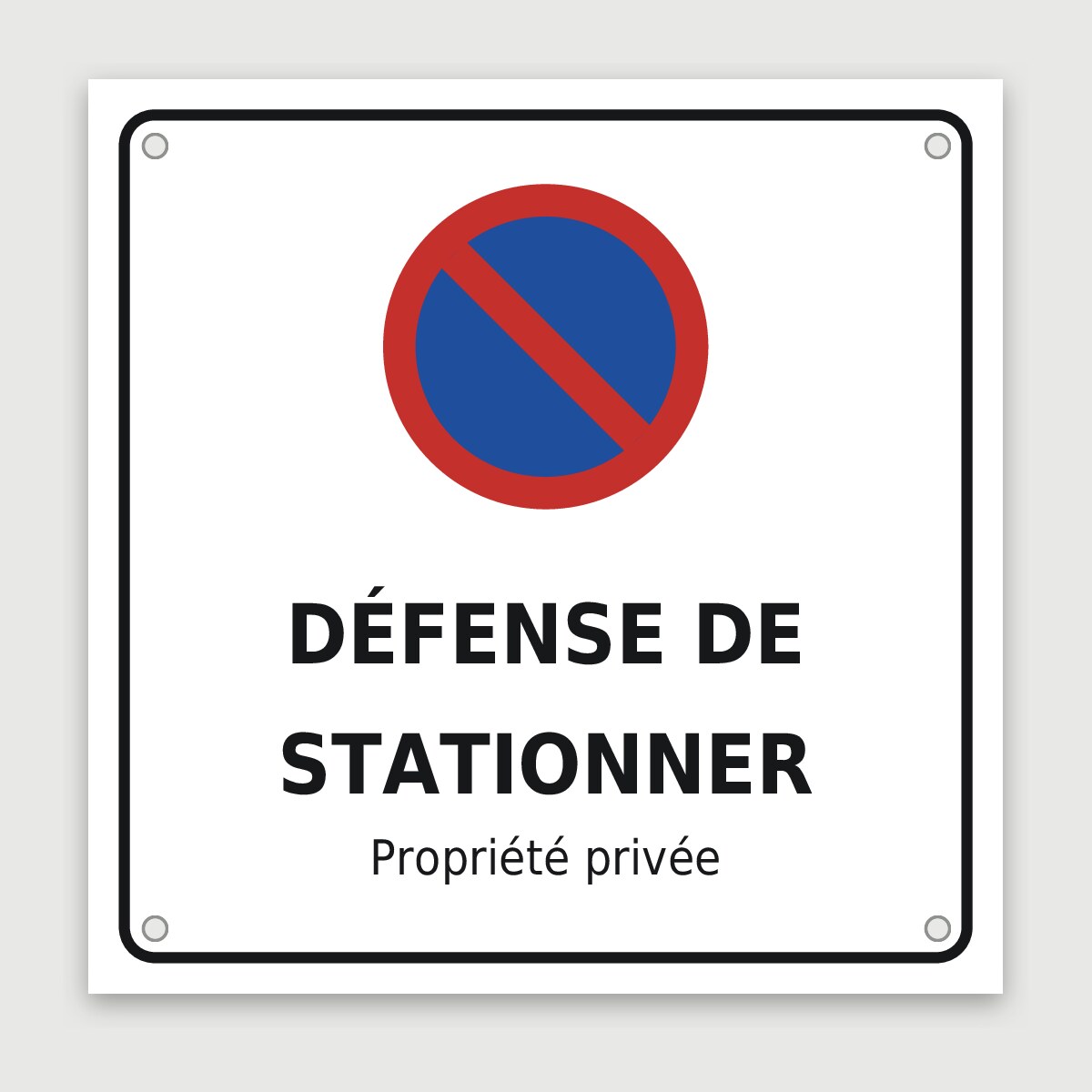 Panneau aluminium défense de stationner, aperçu du modèle en 30 × 30 cm
