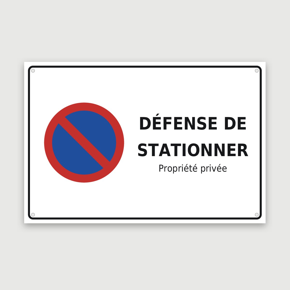 Panneau aluminium défense de stationner, aperçu du modèle en 60 × 40 cm