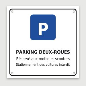 Panneau aluminium parking deux-roues, aperçu du modèle en 30 × 30 cm
