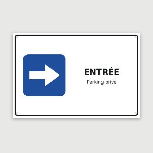 Panneau aluminium entrée avec flèche, aperçu du modèle en 60 × 40 cm