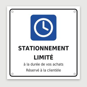 Panneau aluminium stationnement limité, aperçu du modèle en 30 × 30 cm