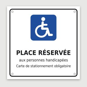 Panneau aluminium place handicapé, aperçu du modèle en 30 × 30 cm