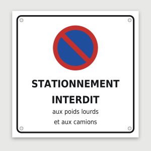 Panneau aluminium poids lourds interdits, aperçu du modèle en 30 × 30 cm