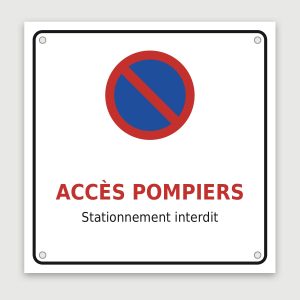 Panneau aluminium accès pompiers, aperçu du modèle en 30 × 30 cm