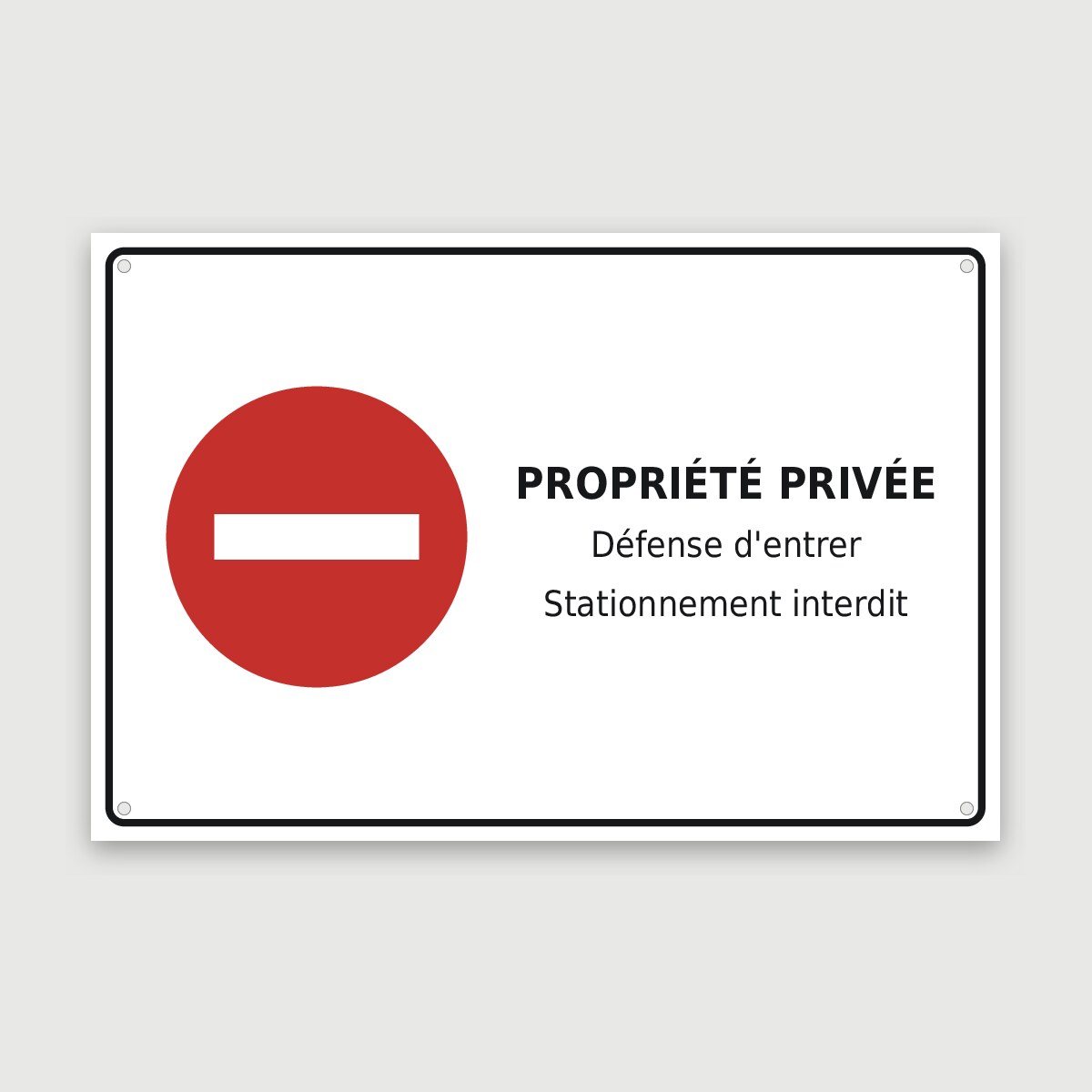 Panneau aluminium propriété privée, aperçu du modèle en 60 × 40 cm
