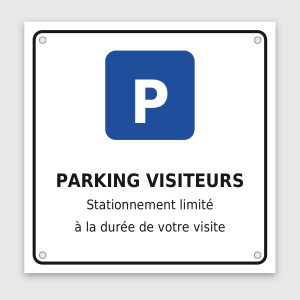 Panneau aluminium parking visiteurs, aperçu du modèle en 30 × 30 cm