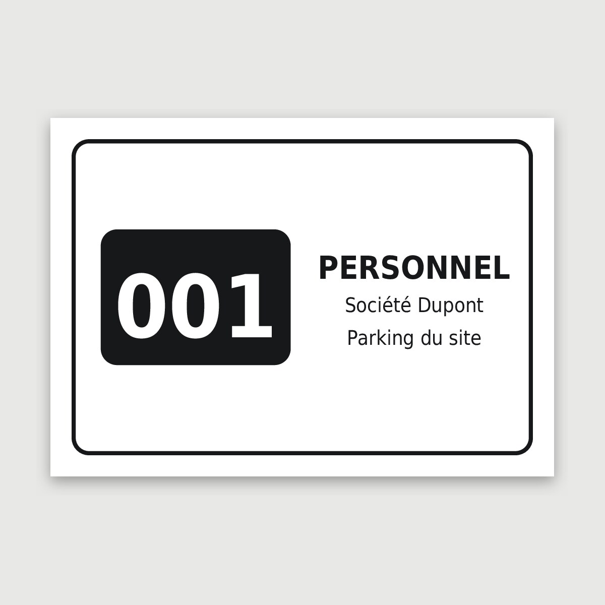 Vignette de pare-brise numérotée personnel, aperçu du modèle en 10 × 7 cm